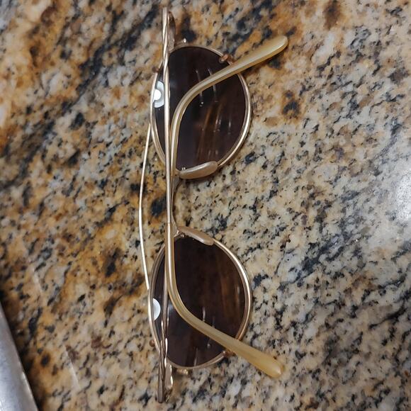 RARE Oliver Peoples OP 88 BG FRAMES ONLY Gold Oval Metal & Clip On Case Mens - Picture 3 of 16